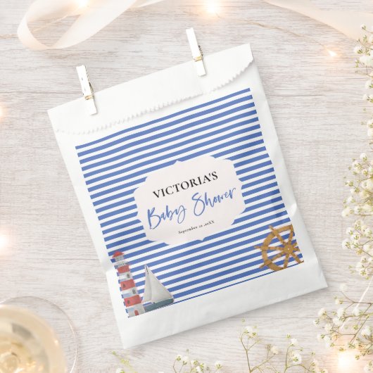 Nautical Blue Boy Baby shower Bedankzakje (Geknipt)