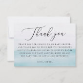 Nautical Blue Boy Baby Shower | Elegant Script Bedankkaart (Voorkant)