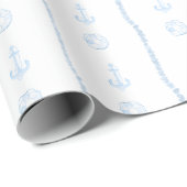 Nautical Blue Boy Ocean Baby shower Cadeaupapier (Rol Hoek)