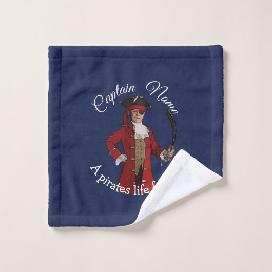 Nautical Blue Boy Party Pirate Bad Handdoek (Wasdoekje)