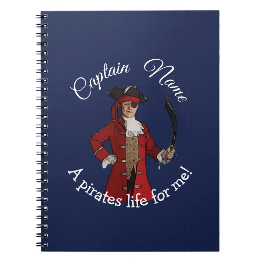 Nautical Blue Boy Party Pirate Notitieboek (Voorkant)