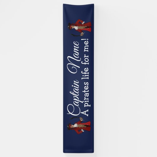 Nautical Blue Boy Party Pirate Spandoek (Verticaal)