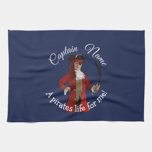 Nautical Blue Boy Party Pirate Theedoek (Horizontaal)
