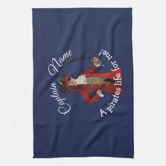 Nautical Blue Boy Party Pirate Theedoek (Verticaal)