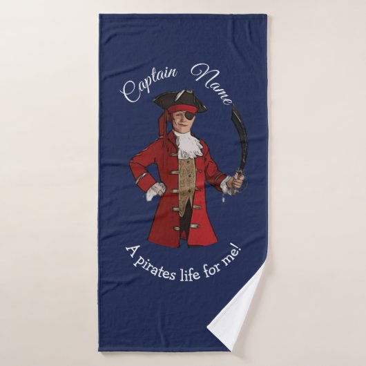 Nautical Blue Boy Pirate Badhanddoek (Badhanddoek)