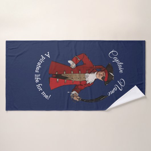 Nautical Blue Boy Pirate Badhanddoek (Badhanddoek)