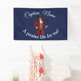 Nautical Blue Boy Pirate Banner