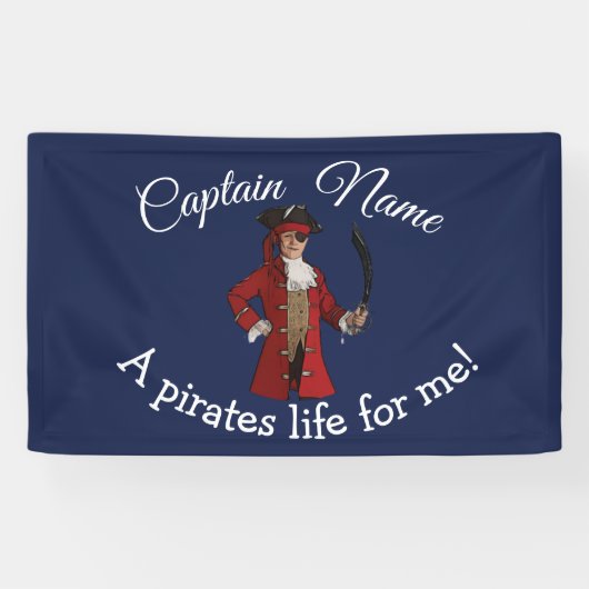 Nautical Blue Boy Pirate Banner (Horizontaal)
