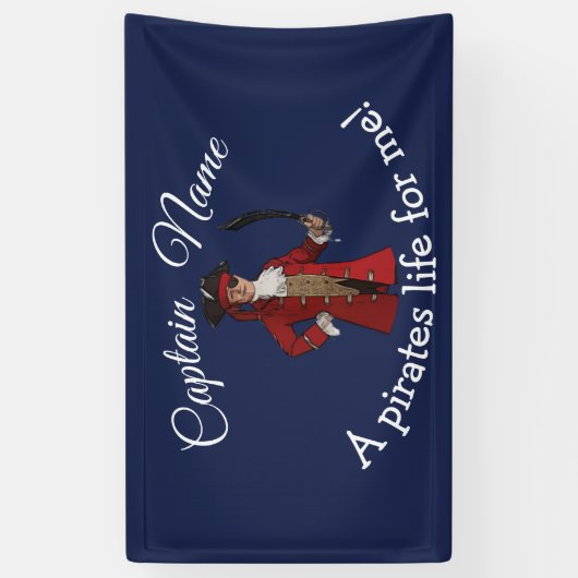 Nautical Blue Boy Pirate Banner (Verticaal)