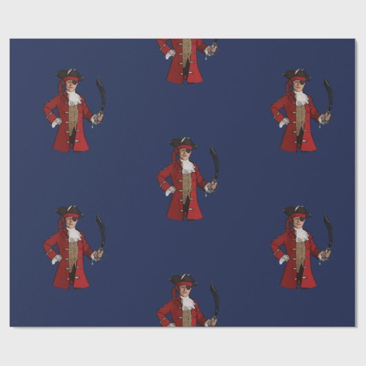 Nautical Blue Boy Pirate Cadeaupapier (Vlak)