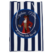 Nautical Blue Boy Pirate Medium Cadeauzakje (Voorkant)