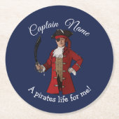 Nautical Blue Boy Pirate Onderzetter (Voorkant)