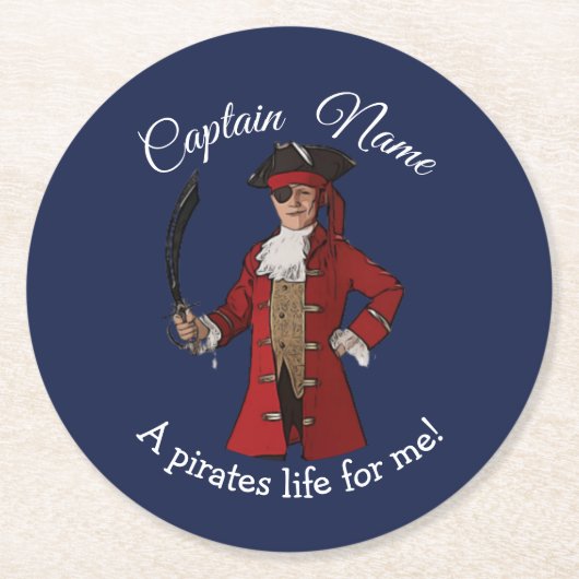 Nautical Blue Boy Pirate Onderzetter (Voorkant)