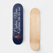 Nautical Blue Boy Pirate Persoonlijk Skateboard (Voorkant)
