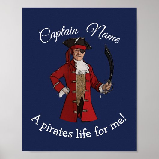 Nautical Blue Boy Pirate Poster (Voorkant)