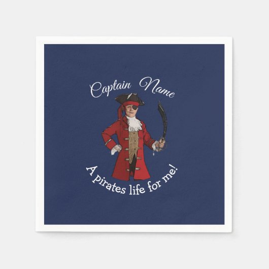 Nautical Blue Boy Pirate Servet (Voorkant)