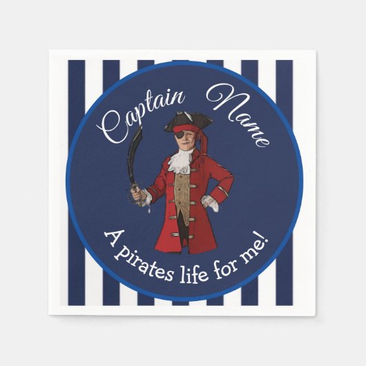 Nautical Blue Boy Pirate Servet (Voorkant)