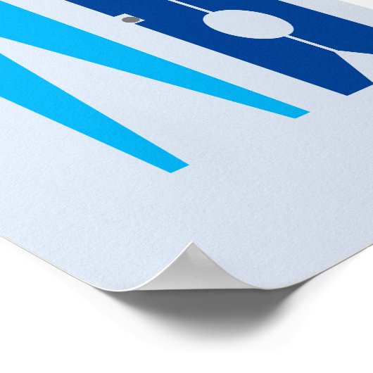 Nautical Blue Clothes Pins Laundry Room Art Poster (Hoek)