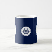 Nautical Blue Coffee Mok, Anchor and Ship's Wheel Koffiemok (Center)