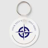 Nautical Blue Compass Sleutelhanger (Voorkant)