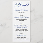 Nautical Blue Compass Weddenemkaart Menu (Voorkant)