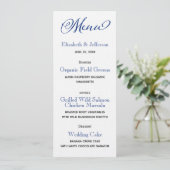 Nautical Blue Compass Weddenemkaart Menu (Staand voorkant)