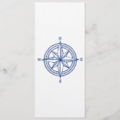 Nautical Blue Compass Weddenemkaart Menu (Achterkant)