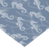 Nautical Blue Coral Reef Seahorse Korte Tafelloper (Hoek)