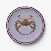 Nautical Blue Crab Feed Weddenschap Papieren Bordje (Voorkant)