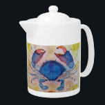 Nautical Blue Crab Teapot Theepot<br><div class="desc">Breng je zeemijlbaars theepot naar je strandkeuken met deze schattige theepot!</div>