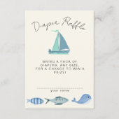 Nautical Blue Diaper Raffle Simple Boy´s Shower Informatiekaartje (Voorkant)