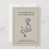 Nautical Blue en Taupe Anker Nieuw Home Aankondiging (Voorkant)