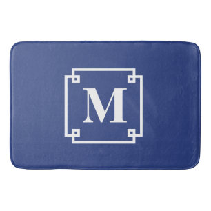 Nautical Blue en White Smart Monogram Badmat