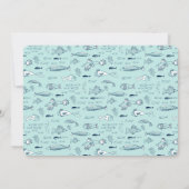 Nautical Blue Fish baby shower Kaart (Achterkant)