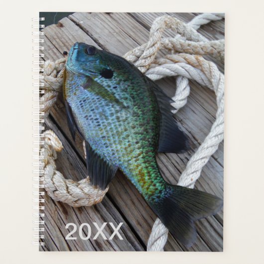 Nautical Blue Fish Wood Dock Foto kust Planner (Voorkant)