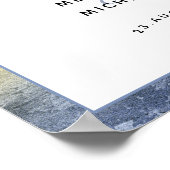 Nautical Blue & Gold Unplugged Weddenbord Poster (Hoek)