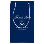Nautical Blue Gold Weddenschap Hartelijk dank Klein Cadeauzakje (Voorkant)