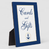 Nautical Blue Gold Wedding Cards Gifts Fotoplaat (Zijkant)