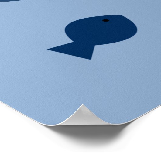 Nautical Blue Grey Whale Nursery Art print (Hoek)