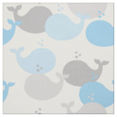 Nautical Blue Grey Whale Ocean Animals Zee Life Stof (Swatch)