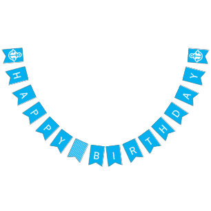 Nautical Blue Happy Birthday Anchor Vlaggetjes