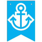 Nautical Blue Happy Birthday Anchor Vlaggetjes (Eerste vlag)