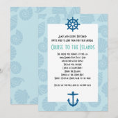 Nautical Blue Invitation Kaart (Voorkant / Achterkant)