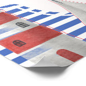 Nautical Blue Is a Boy Baby shower Welkomstbord Poster (Hoek)