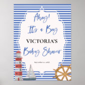 Nautical Blue Is a Boy Baby shower Welkomstbord Poster (Voorkant)
