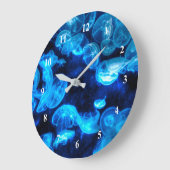 Nautical Blue Jellyfish Marine Life Grote Klok (Hoek)