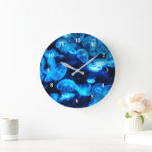 Nautical Blue Jellyfish Marine Life Grote Klok (Huis)