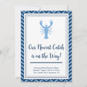 Nautical Blue Kreeft Babyshower Uitnodiging