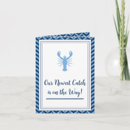 Nautical Blue Lobster Baby Shower Uitnodiging vouw