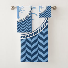 Nautical Blue Lobster kust badhanddoekenset (Edi Bad Handdoek